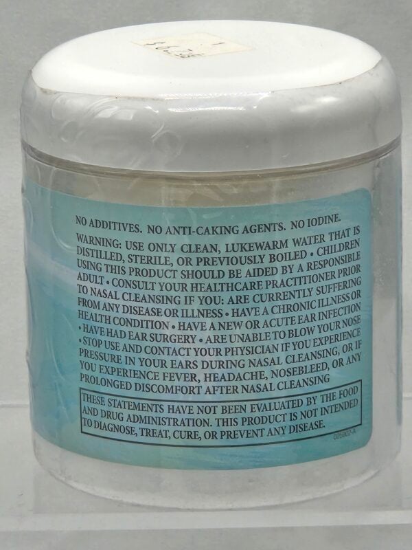back of nasal cleansing salt